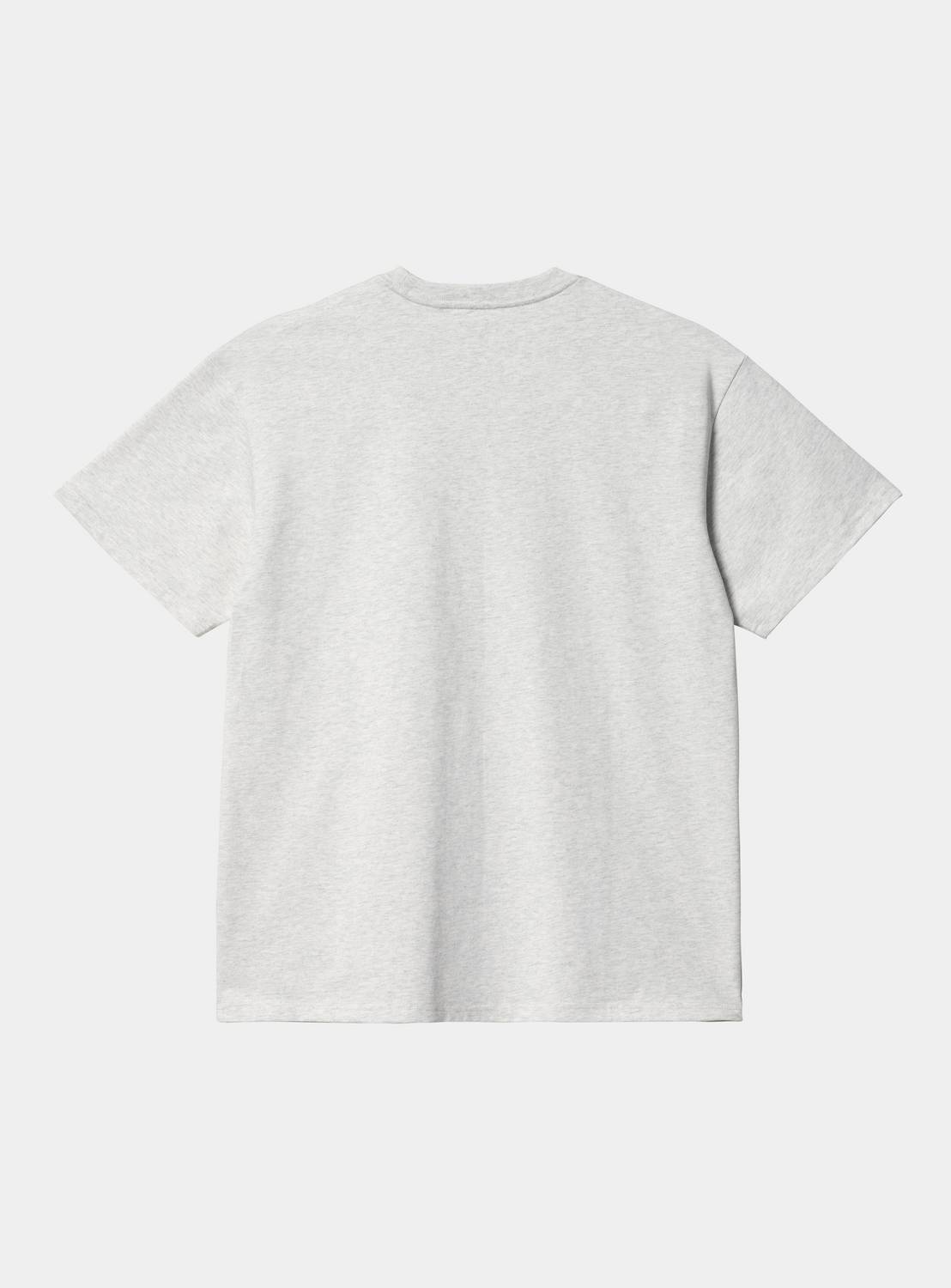 Carhartt WIP S/S Chase T-Shirt in Ash Heather / Gold, back view, short sleeves and crew neck visible.