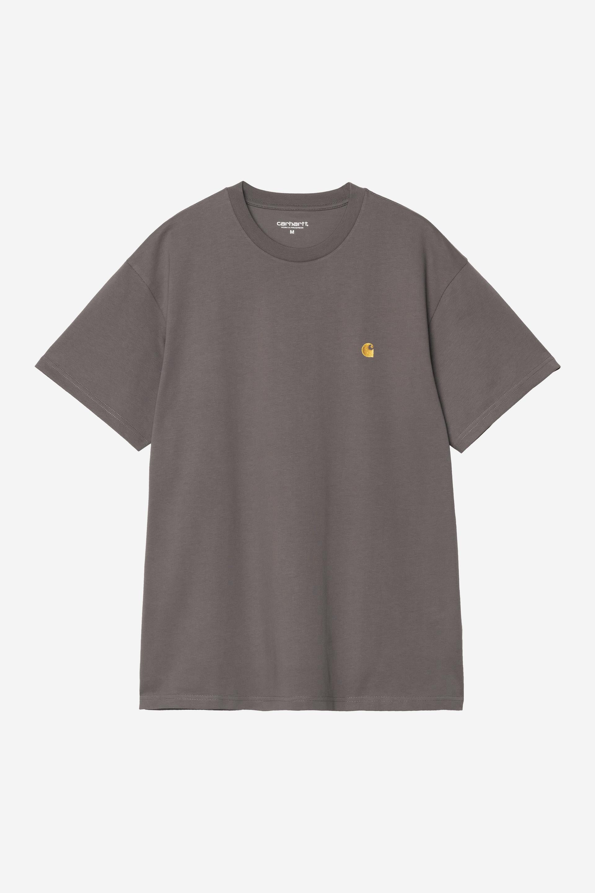 Short sleeve Chase T-Shirt-Porphyry / Gold on a white background