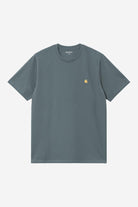 Carhartt WIP S/S Chase T-Shirt-Cozy Blue / Gold Cozy Blue / Gold front view