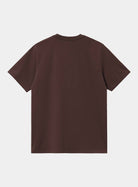 Carhartt WIP S/S Chase T-Shirt in Palisander / Gold, back view of a short-sleeve crewneck T-shirt.