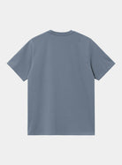 Carhartt WIP S/S Chase T-Shirt in Icesheet / Gold, back view, plain short-sleeve T-shirt
