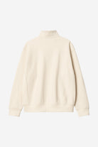 Men's Half Zip American Script Sweat-Natural-Back View