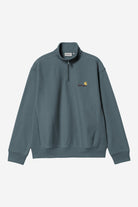 Carhartt WIP Half Zip American Script Sweat-Office Blue Office Blue detail view