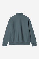 Carhartt WIP Half Zip American Script Sweat-Office Blue Office Blue back view