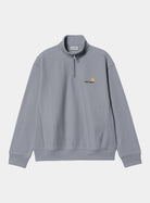 Carhartt WIP Half Zip American Script Sweat-Shady Blue Shady Blue back view