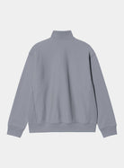 Carhartt WIP Half Zip American Script Sweat-Shady Blue Shady Blue side view