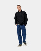 Carhartt WIP Half Zip American Script Sweat-Black Black back view