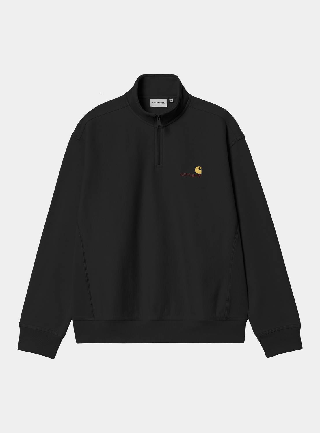 Carhartt WIP Half Zip American Script Sweat-Black Black side view