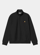 Carhartt WIP Half Zip American Script Sweat-Black Black side view