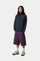 Carhartt WIP Half Zip American Script Sweatshirt-Deep Night Deep Night detail view