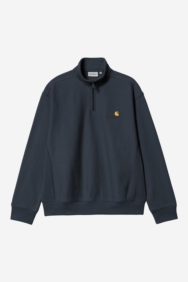 Carhartt WIP Half Zip American Script Sweatshirt-Deep Night Deep Night back view