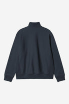 Carhartt WIP Half Zip American Script Sweatshirt-Deep Night Deep Night side view