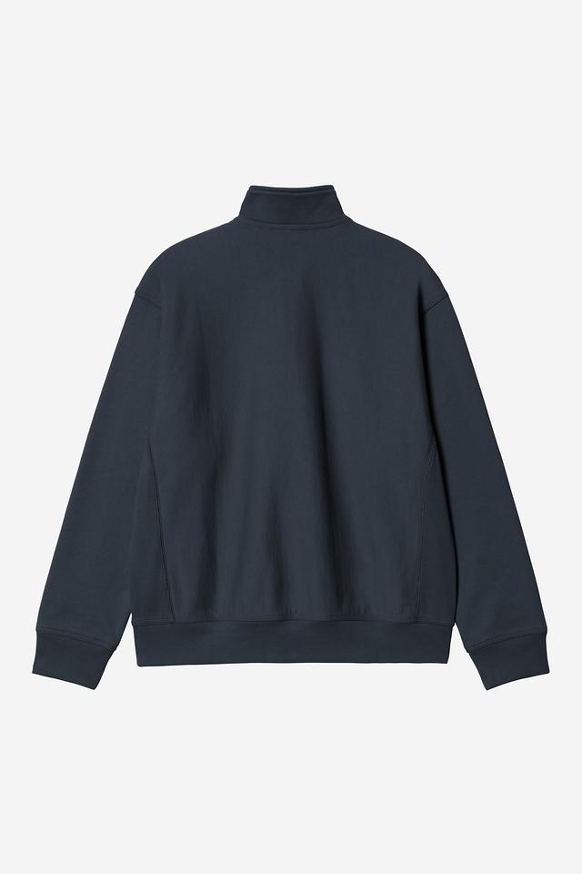 Carhartt WIP Half Zip American Script Sweatshirt-Deep Night Deep Night side view