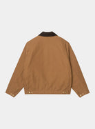 Back view of a Carhartt WIP OG Detroit Jacket (Winter) in WIP H Brown / Tobacco, showing a corduroy collar, long sleeves, and adjustable hem and cuffs.