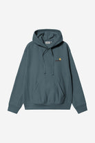 Carhartt WIP Hooded American Script Sweat-Office Blue Office Blue front view