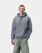 Carhartt WIP Hooded American Script Sweat-Shady Blue Shady Blue front view