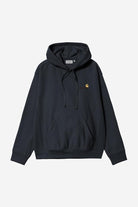 Carhartt WIP Hooded American Script Sweatshirt-Deep Night Deep Night front view