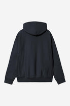 Carhartt WIP Hooded American Script Sweatshirt-Deep Night Deep Night model front view