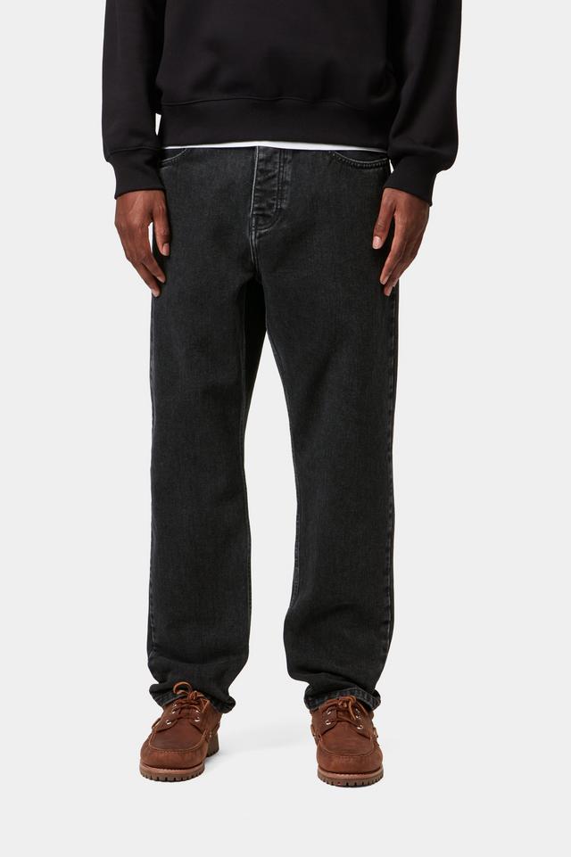 Carhartt WIP Newel Pant-Black Stone Wash Black-Stone Washed front view