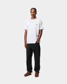 Carhartt WIP Newel Pant in Black, shown on model