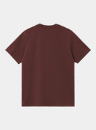 Carhartt WIP S/S American Script T-Shirt in Amarone, back view, plain short-sleeve T-shirt.