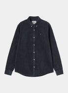 Carhartt WIP Madison Cord Shirt in Dark Navy front product view