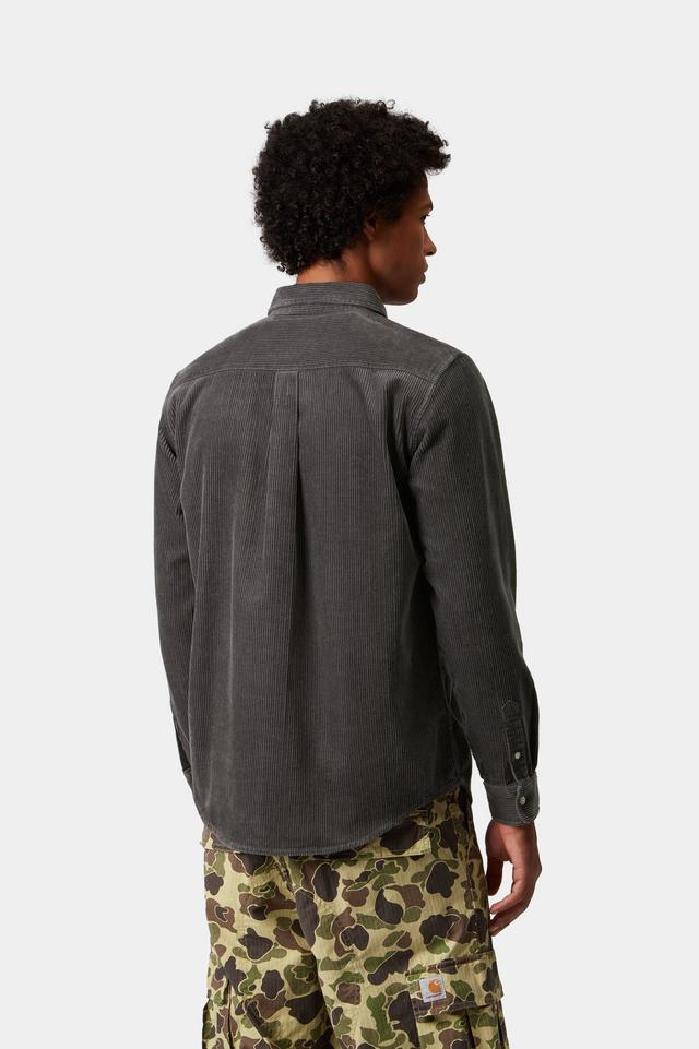 Carhartt WIP Madison Cord Shirt-Graphite Graphite / Graphite model front view