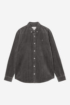 Carhartt WIP Madison Cord Shirt-Graphite Graphite / Graphite back view
