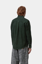 Carhartt WIP Madison Cord Shirt-Sycamore Tree Sycamore Tree / Sycamore Tree model front view