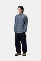 Carhartt WIP Madison Cord Shirt-Angelite Angelite / Angelite front view