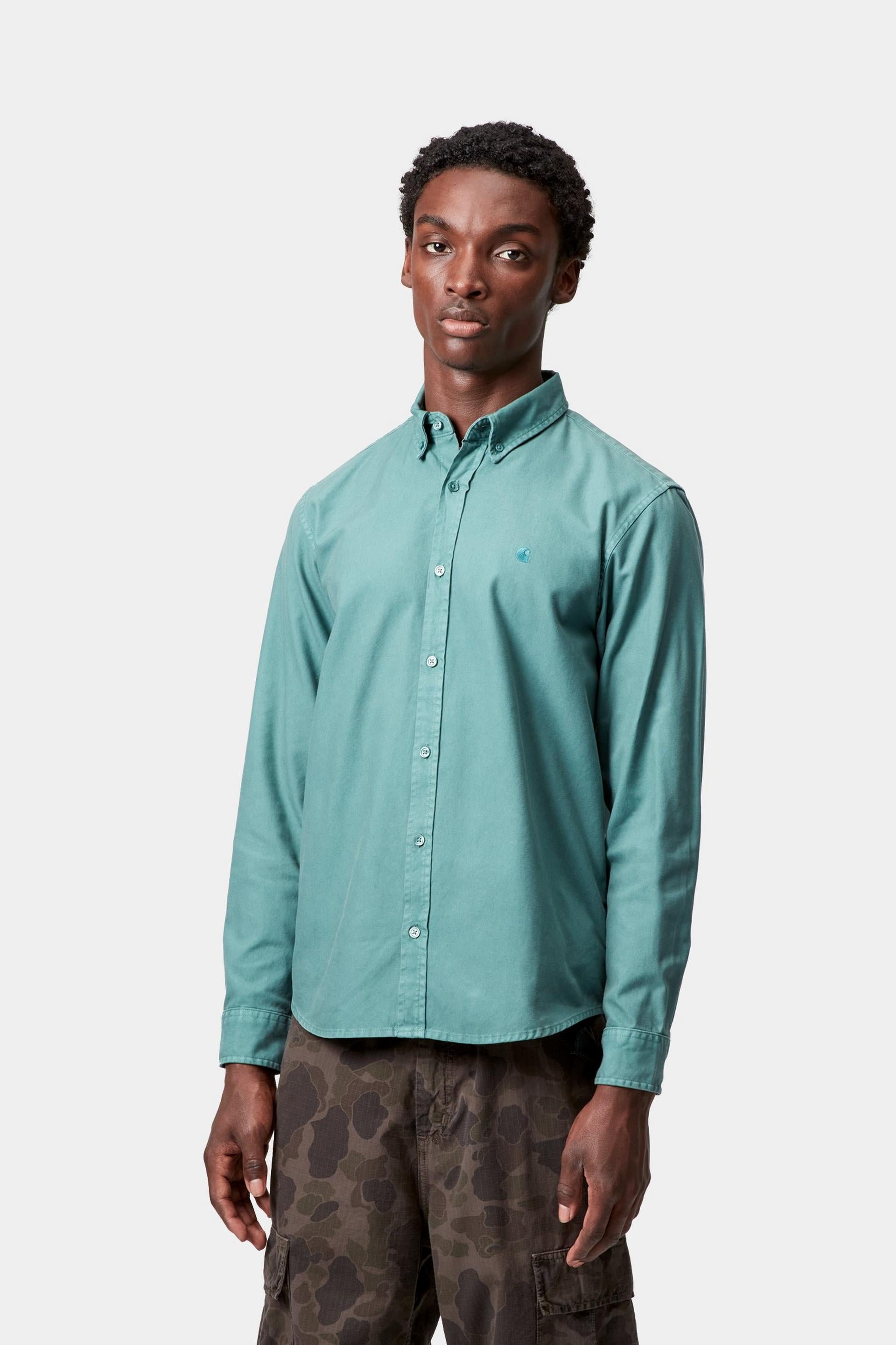 L/S Bolton Shirt-Silver Pine-Front View