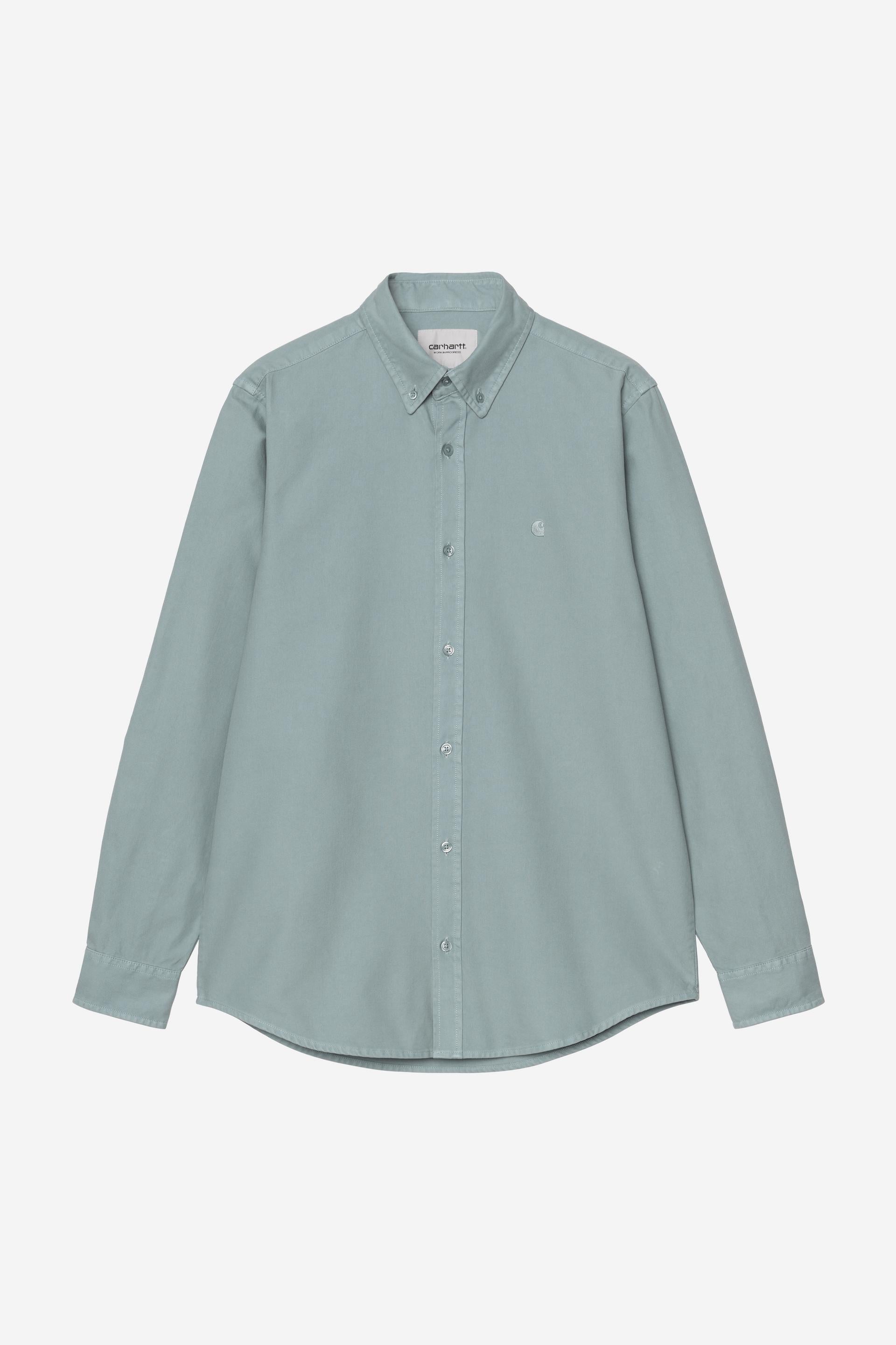 Carhartt WIP Long Sleeve Bolton Shirt-Citadel Citadel back view