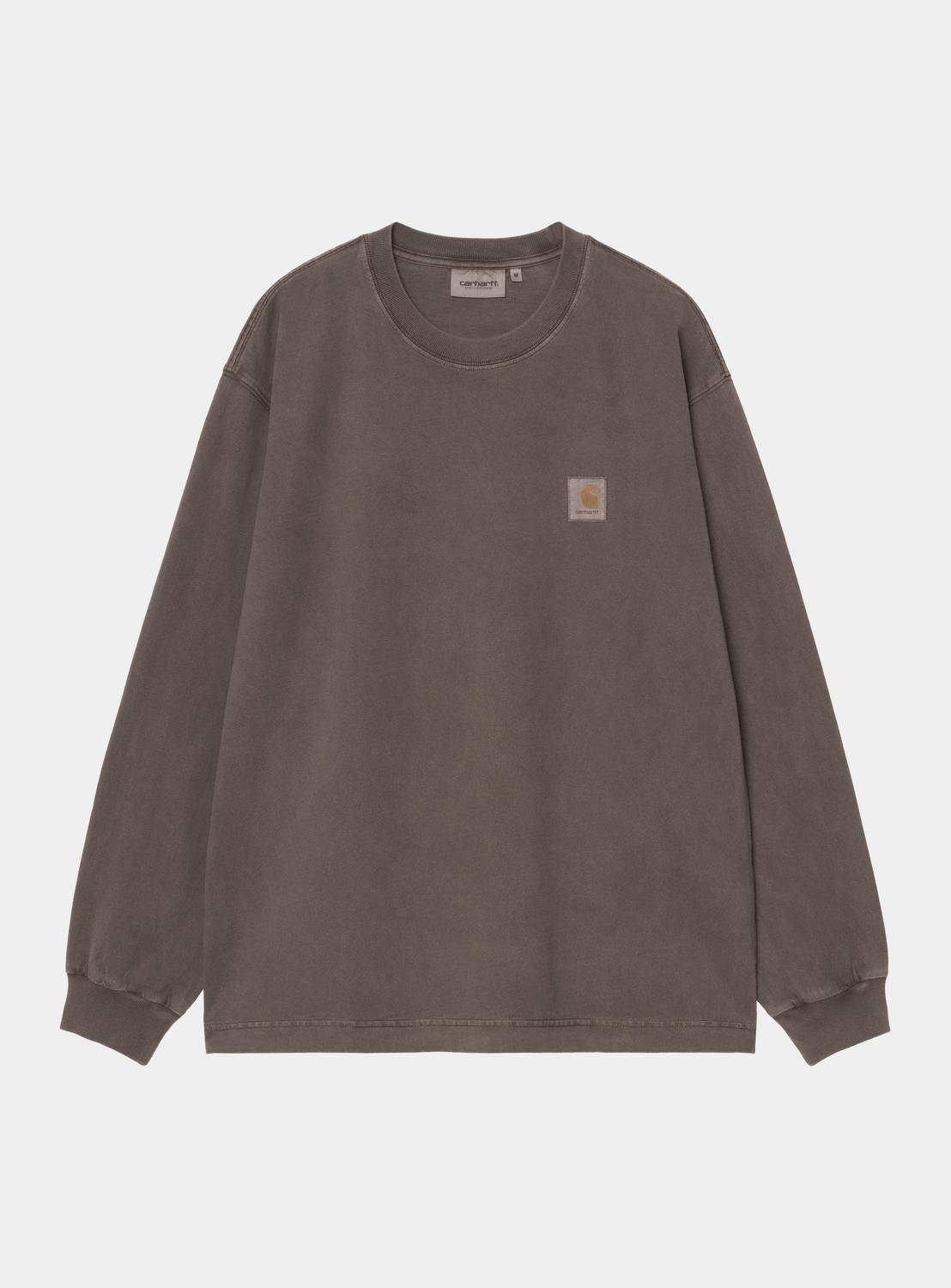 Carhartt WIP L/S Vista T-Shirt in Tobacco, front view, with long sleeves and small chest label.