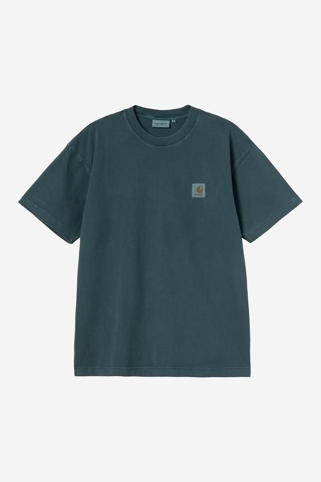 Green t-shirt with a logo on a white background