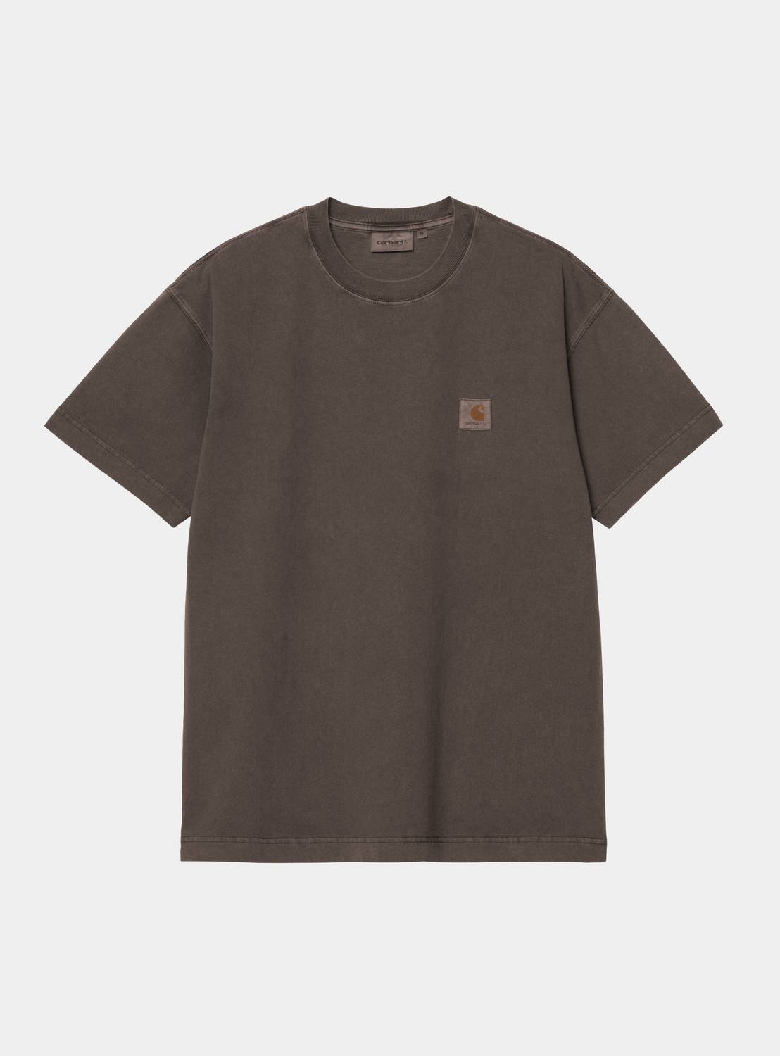 Carhartt WIP S/S Vista T-Shirt in Tobacco, shown front view with a small chest logo patch.