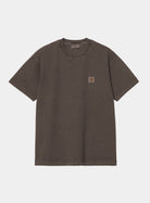Carhartt WIP S/S Vista T-Shirt in Tobacco, shown front view with a small chest logo patch.