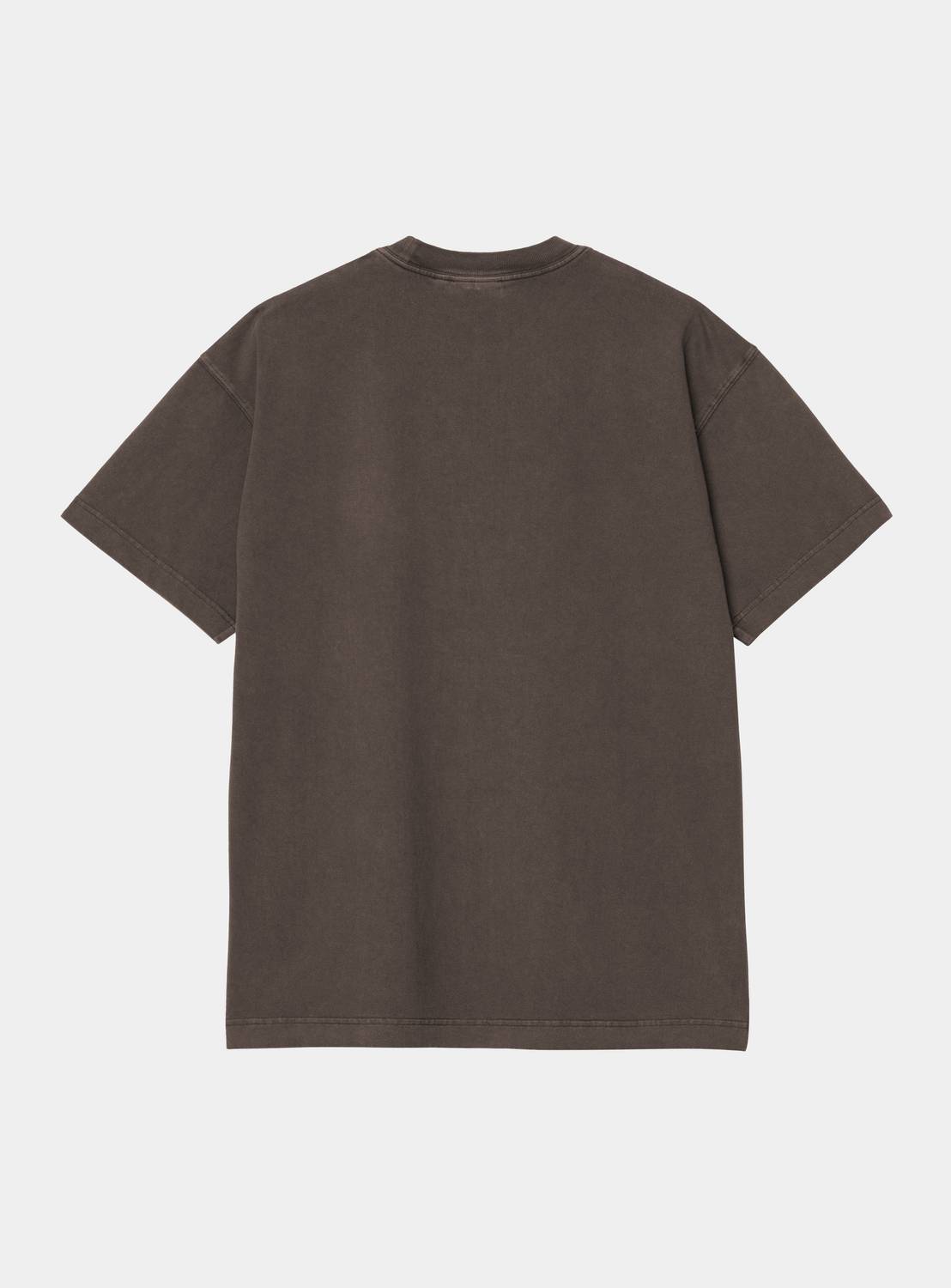 Back view of a Carhartt WIP S/S Vista T-Shirt in Tobacco, shown with short sleeves and a crew neck.