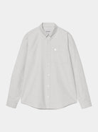 Carhartt WIP L/S C-Logo Shirt-Shady Grey / White Shady Grey / White back view