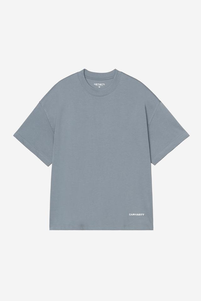 Carhartt WIP Link Script T-Shirt-Velvet Blue/White Velvet Blue / White front view