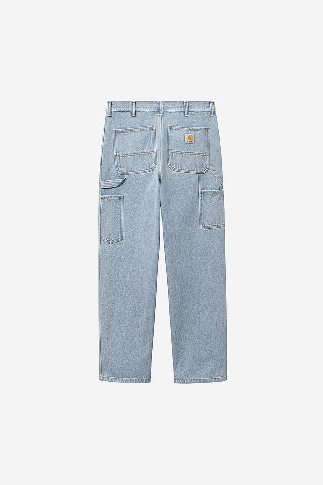 Light blue jeans on a white background