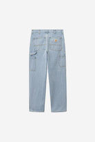 Carhartt WIP Single Knee Pant-Blue-Stone Bleached Blue-Stone Bleached side view