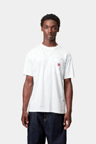 Carhartt WIP S/S Pocket Heart T-Shirt-White / Red White / Red front view