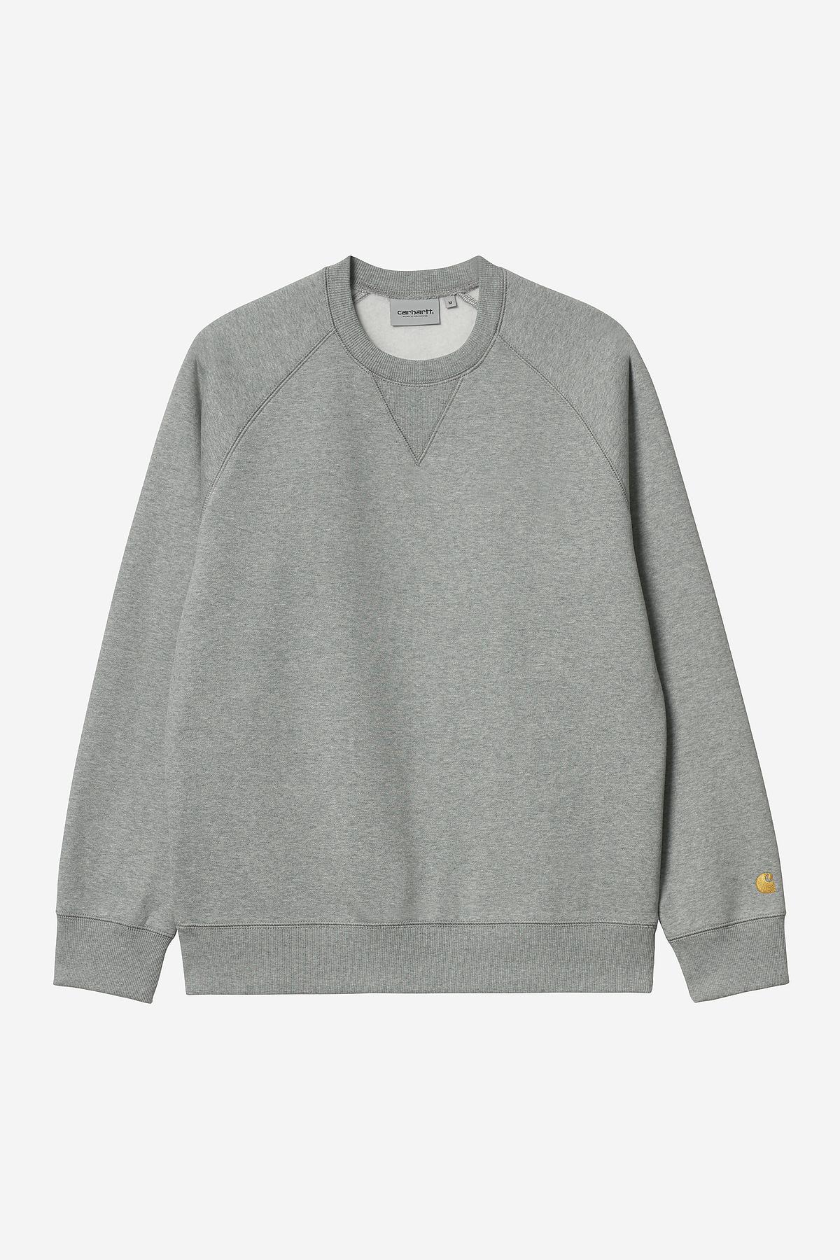 Carhartt WIP Chase Sweat-Grey Heather / Gold Grey Heather / Gold back view