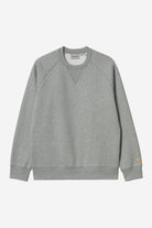 Carhartt WIP Chase Sweat-Grey Heather / Gold Grey Heather / Gold back view
