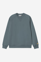 Carhartt WIP Chase Sweat-Cozy Blue / Gold Cozy Blue / Gold front view