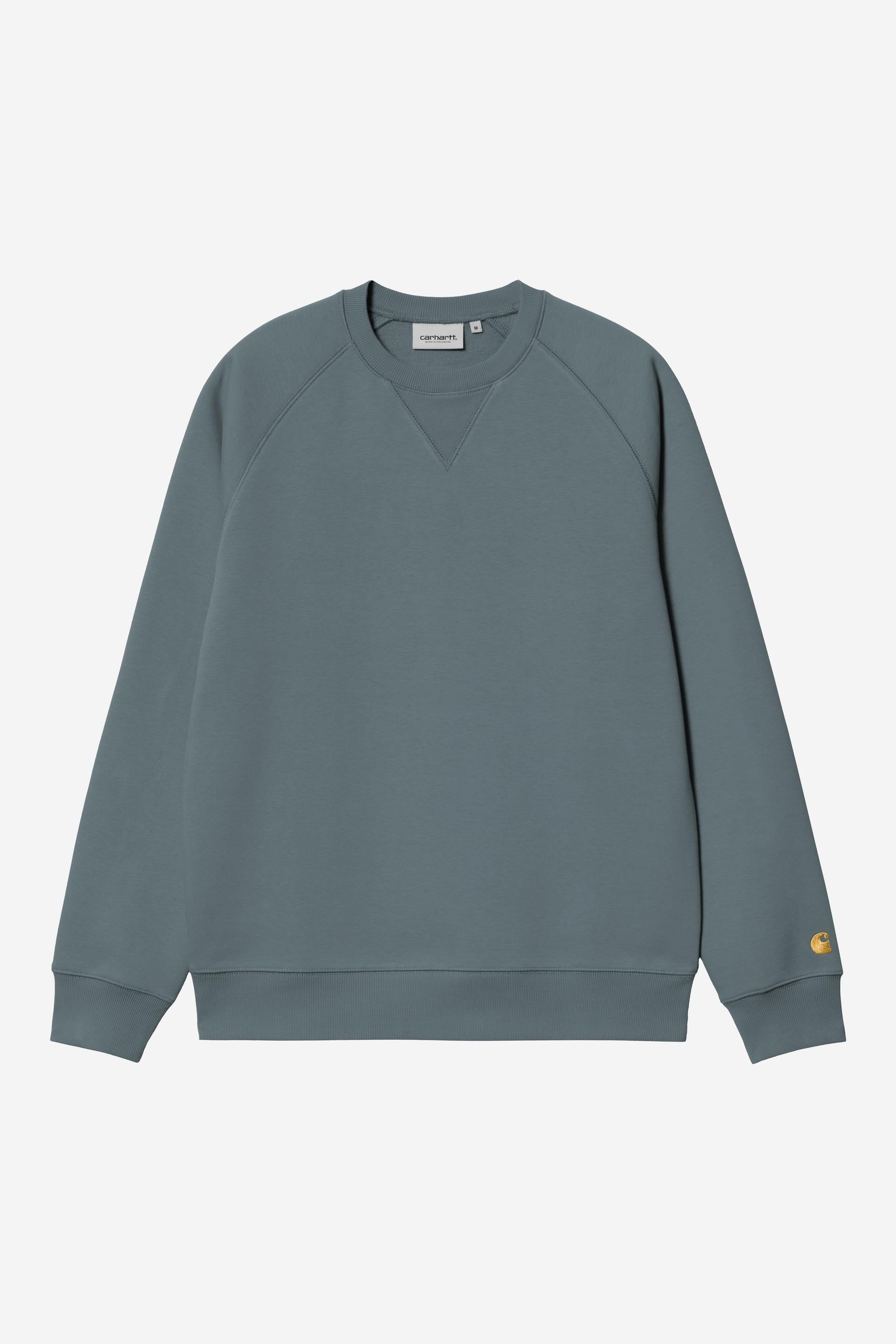 Carhartt WIP Chase Sweat-Cozy Blue / Gold Cozy Blue / Gold front view