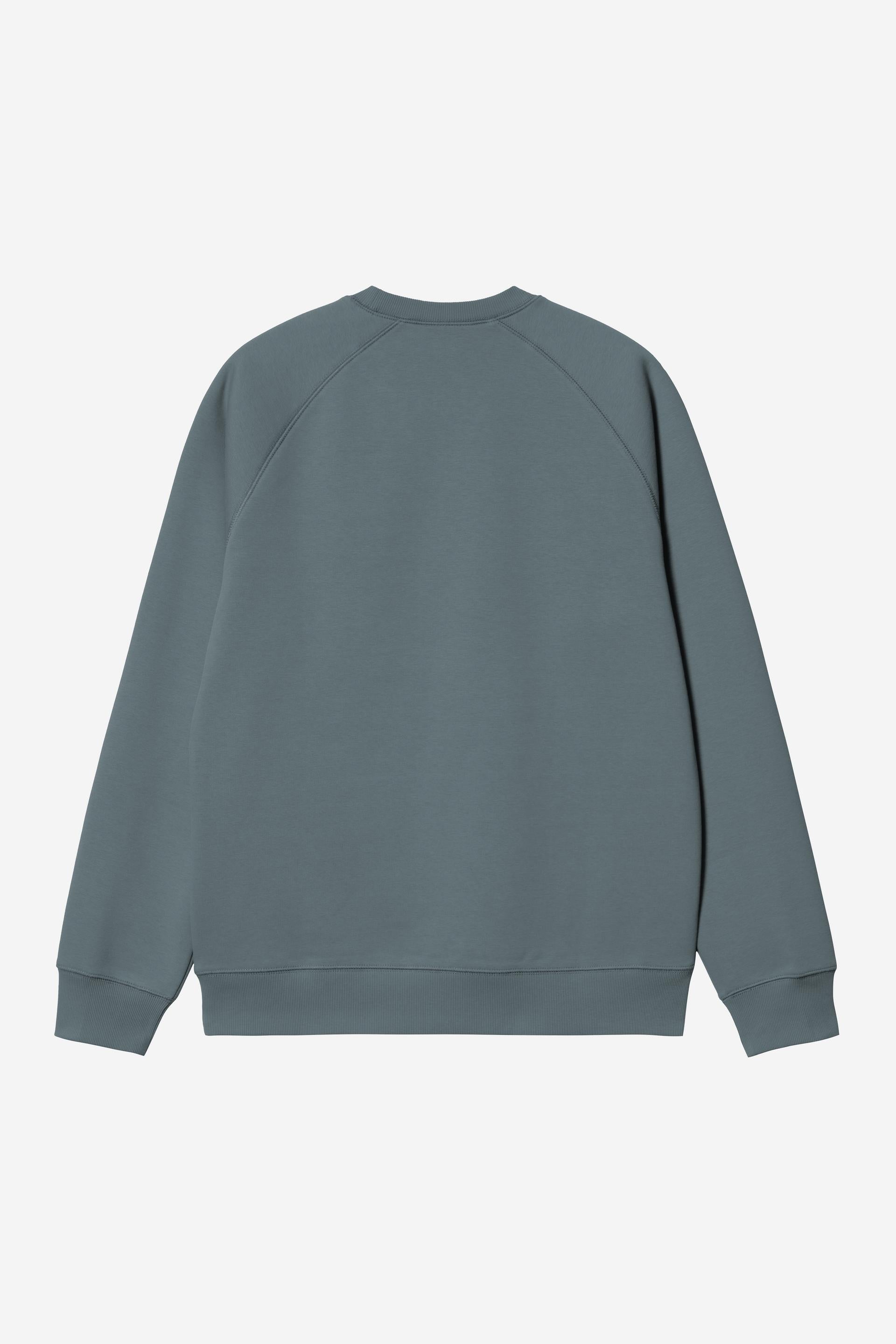 Carhartt WIP Chase Sweat-Cozy Blue / Gold Cozy Blue / Gold model front view