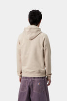 Carhartt WIP Hooded Chase Sweat-Fleur De Sel / Gold Fleur De Sel / Gold model front view