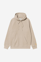 Carhartt WIP Hooded Chase Sweat-Fleur De Sel / Gold Fleur De Sel / Gold back view