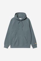 Carhartt WIP Hooded Chase Sweat-Cozy Blue/Gold Cozy Blue / Gold front view